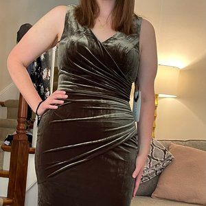 Revelry Dawson Velvet - Dusty Olive Bridesmaid Dress